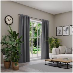 Dekoschal mit Multifunktionsband INSULA 6238396-095 BxH 140X245cm dunkelgrau 095 - dunkelgrau