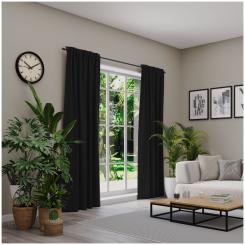 Dekoschal mit Multifunktionsband INSULA 6238396-098 BxH 140X245cm schwarz 098 - schwarz