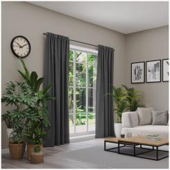 Dekoschal mit Multifunktionsband LINESSA 6237351-940 BxH 137X245cm dunkelgrau 940 - dunkelgrau